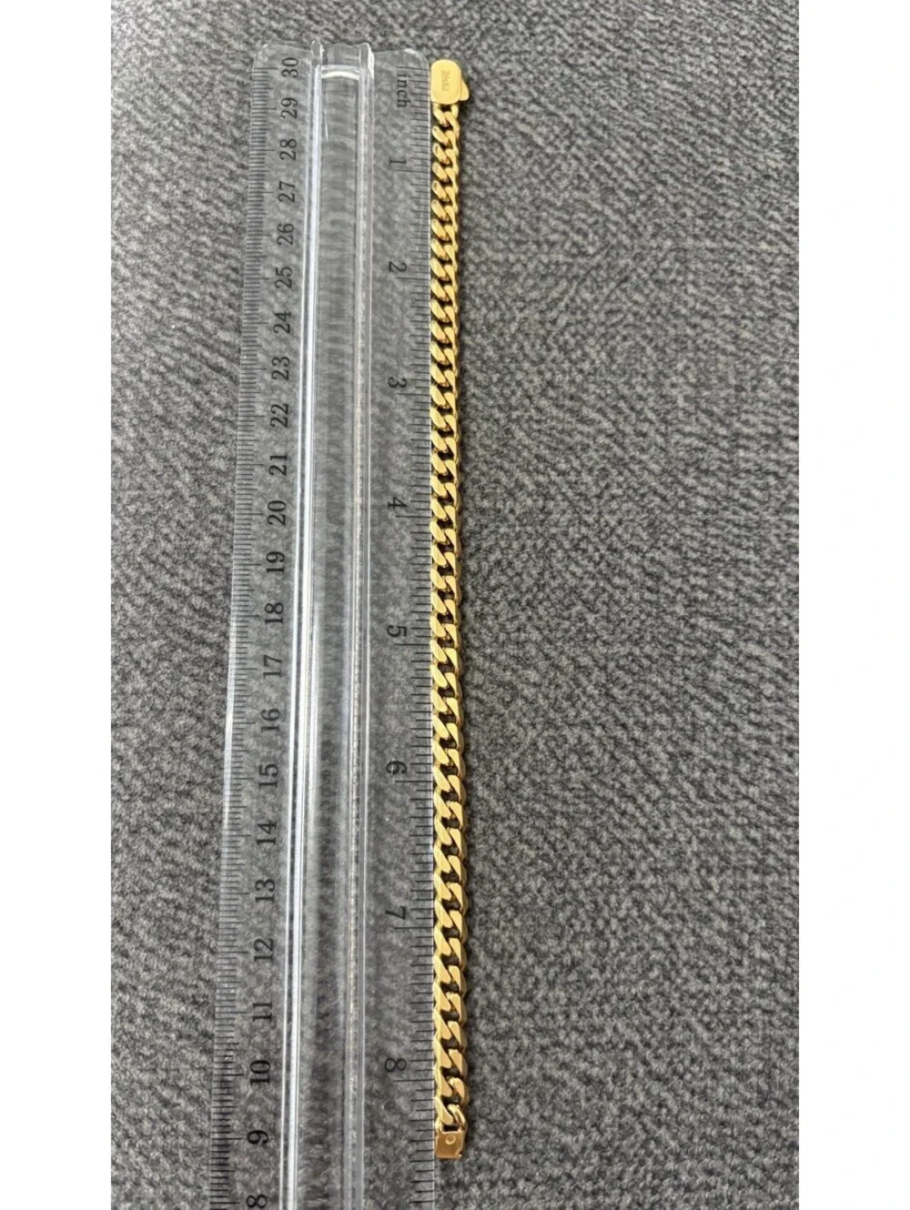 Ridge 6mm 18K Gold Over Stainless Curb Bracelet 8.5” Men’s Secure Clasp Classic